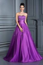 Duchesse-Linie Satin Bodenlanges Partykleid ohne Ärmeln mit Rücken Schnürung