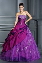 Ärmelloses Taft Empire Taille Duchesse-Linie Partykleid mit Rücken Schnürung