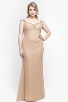 Etui Bodenlanges Anständiges Ballkleid mit Natürlicher Taille mit Gekappten Ärmeln