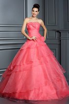 Organza Duchesse-Linie Bodenlanges Partykleid mit Blume mit Empire Taille