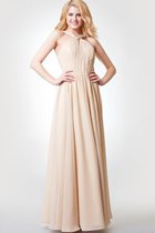 A-Line Spaghetti Träger Bescheidenes Brautjungfernkleid mit Schleife mit Gürtel