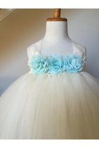 Tüll Empire Taille Blumenmädchenkleid mit Schmetterlingsknoten mit Rüschen