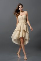 A-Linie Prinzessin Chiffon Reißverschluss Brautjungfernkleid mit Herz-Ausschnitt