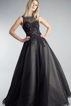 A-Linie Normale Taille Bodenlanges Ballkleid ohne Ärmeln mit Applike
