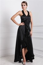 Bateau Ausschnitt Seide Wie Satin Normale Taille A-Linie Ballkleid mit Rüschen