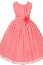 A linie Tüll Empire Taille Duchesse-Linie Blumenmädchenkleid mit Blume