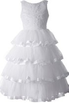 A-Line Organza Schaufel-Ausschnitt Reißverschluss Bodenlanges Blumenmädchenkleid