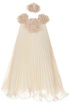 A-Line Ärmellos Perlenbesetztes Blumenmädchenkleid mit Blume