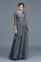 Prinzessin Normale Taille a linie Bodenlanges Brautmutterkleid mit Rüschen