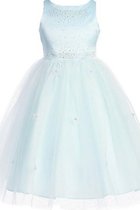 A-Linie Bateau Knöchellanges Blumenmädchenkleid mit Blume mit Perlen