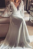 Beliebt Prinzessin a linie Natürliche Taile Brautkleid mit Bordüre mit Gürtel