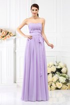 Prinzessin Chiffon A-Line Trägerloser Ausschnitt Brautjungfernkleid mit Gürtel