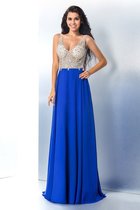 Prinzessin Normale Taille Breiter Träger Ballkleid ohne Ärmeln mit Perlen
