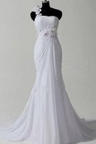 Ärmellos Reißverschluss Chiffon Bodenlanges Knielanges Brautkleid