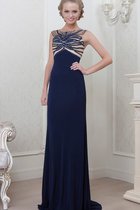 Bateau Sweep Zug Extravagantes Konservatives Ballkleid mit Perlen