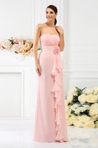 Empire Taille Chiffon Reißverschluss Brautjungfernkleid ohne Ärmeln ohne Träger
