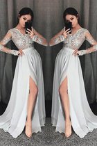 Chiffon Prinzessin Normale Taille Wunderbar A Linie Abendkleid mit Sweep Zug mit Bordüre