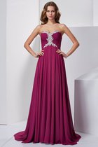 Chiffon Herz-Ausschnitt Prinzessin Anständiges Ballkleid mit Reißverschluss