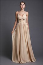 Normale Taille Prinzessin Ärmelloses Bodenlanges Ballkleid mit V-Ausschnitt