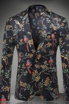 Floral Jaqueta Masculina Phantasie Vogel Druck Freizeit Party