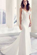 Ärmellos Chiffon Plissiertes Prächtiges Romantisches Brautkleid