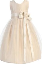 A linie Ärmellos Blumenmädchenkleid mit Schmetterlingsknoten mit Blume