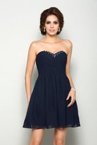 Normale Taille A-Linie Chiffon Abiballkleid mit Perlen mit Herz-Ausschnitt
