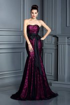 Sweep Train Meerjungfrau Herz-Ausschnitt Abendkleid mit Schleife mit Empire Taille