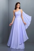 Plissiertes Normale Taille Ärmelloses Anständiges Brautjungfernkleid aus Chiffon