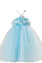 A-Line Plissiertes Nackenband Blumenmädchenkleid mit Blume