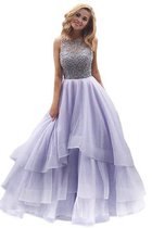 Duchesse-Linie Organza Ärmelloses Partykleid mit Schaufel Ausschnitt mit Perlen