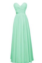 Trägerlos A-Line Reißverschluss Plissiertes Brautjungfernkleid aus Chiffon