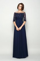 A linie Reißverschluss Ärmellos Brautmutterkleid mit Perlen aus Chiffon