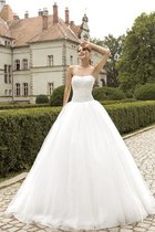 Tüll Duchesse-Linie Ärmellos Brautkleid mit Bordüre mit Applikation