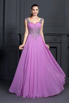 Spaghetti Träger Perlenbesetztes Prinzessin Breiter Träger Bodenlanges Ballkleid