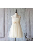 Tüll A-Line Gerüschtes Blumenmädchenkleid mit Rüschen ohne Ärmeln