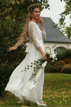 Spitze 3 /4 Länge Ärmeln Legeres Brautkleid mit Bordüre mit Gürtel