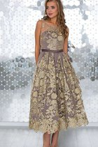 Juwel Ausschnitt Knöchellanges Elegantes Ballkleid mit Schaufel Ausschnitt mit Gürtel