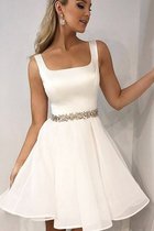 Prinzessin Wunderbar Normale Taille A Linie Ärmelloses Chiffon Abiballkleid mit Perlen