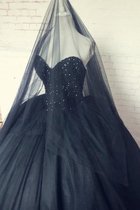 Tüll Duchesse-Linie Herz-Ausschnitt Partykleid mit Bordüre aus Organza