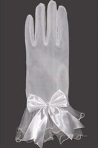Tüll Mit Bowknot Weiß Vintage|Zeitlos Brauthandschuhe