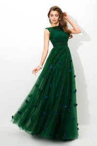 Prinzessin A-Line Ärmelloses Bodenlanges Sittsames Abendkleid