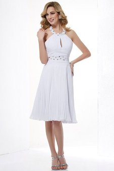 Ärmellos Normale Taille Prinzessin Perlenbesetztes Mini Brautjungfernkleid