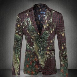 Gentleman Print Slim Fit Blazer Blazer Masculino Fashion