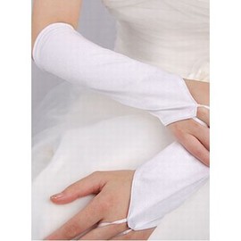 Taft Einfache Weiß Vintage Brauthandschuhe