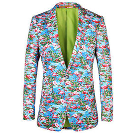 Blazer Casual Männer Anzug Herren Muster Jacke Blumen