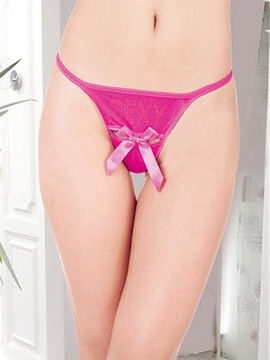 Bateau Rot Jersey Thong Sexy Modisch Spitzen-Slips