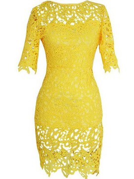 Herrlich Frau Ausschnitt Juwel Bodycon kleider Spitze Club Kleider
