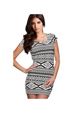 Elasthan Drucken Mini Kleid Bodycon Polyester Club Kleider