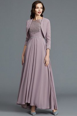 Ärmelloses A-Line Natürliche Taile Halbe Ärmeln Chiffon Brautmutterkleid